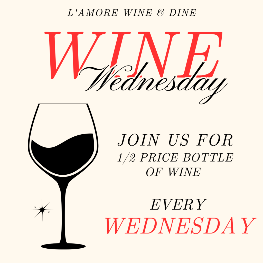 Wine Wednesday Promotion, Half Price bottle